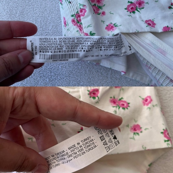 NWT Zara Linen Blend Floral Crop Top M - Picture 10 of 14